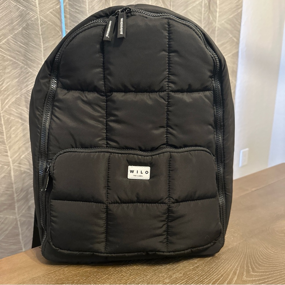 Wilo The Label Black Quilted Travel Backpack